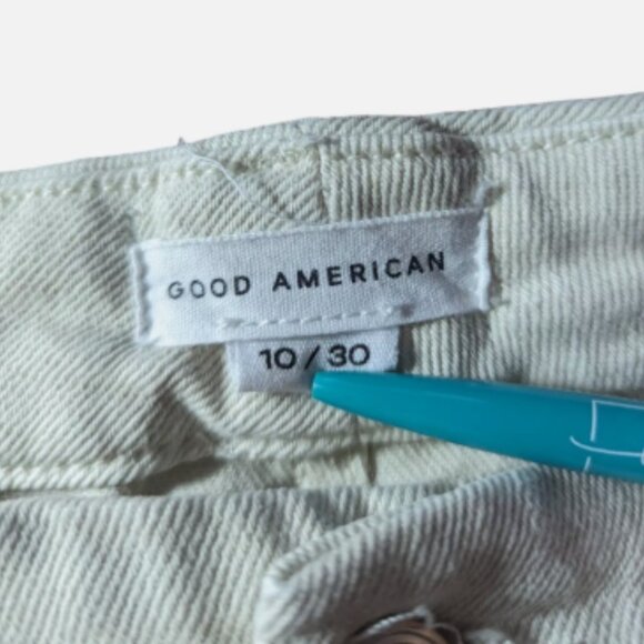 Good American GOOD CLASSIC SLIM STRAIGHT JEANS Bone Size 10 / 30 - Picture 4 of 4